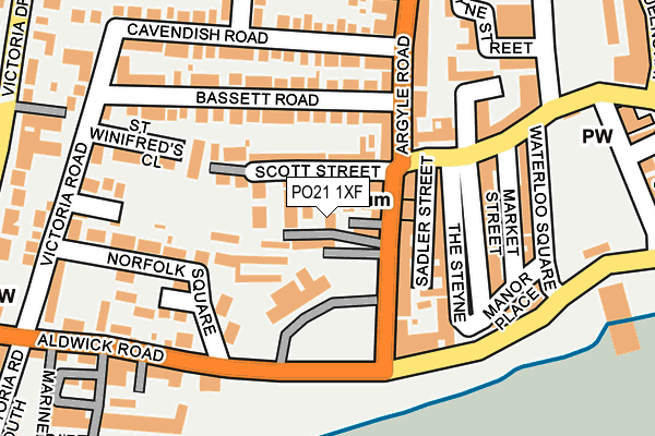 PO21 1XF map - OS OpenMap – Local (Ordnance Survey)