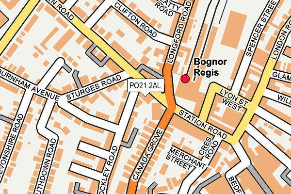 PO21 2AL map - OS OpenMap – Local (Ordnance Survey)