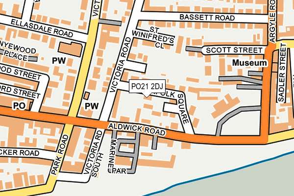 PO21 2DJ map - OS OpenMap – Local (Ordnance Survey)