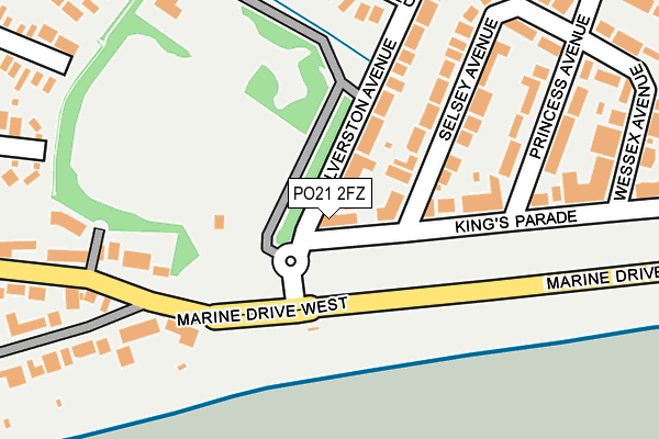 PO21 2FZ map - OS OpenMap – Local (Ordnance Survey)
