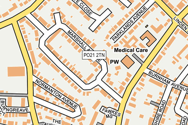 PO21 2TN map - OS OpenMap – Local (Ordnance Survey) PO21 2TN map - OS OpenMap – Local (Ordnance Survey)