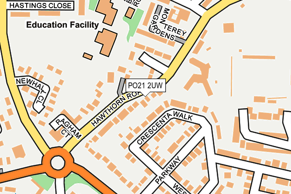 PO21 2UW map - OS OpenMap – Local (Ordnance Survey) PO21 2UW map - OS OpenMap – Local (Ordnance Survey)