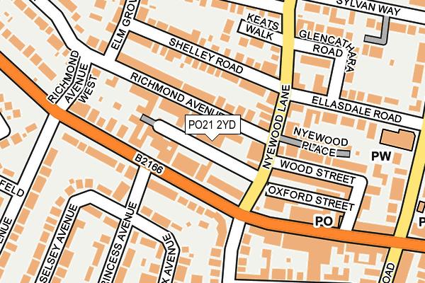 PO21 2YD map - OS OpenMap – Local (Ordnance Survey) PO21 2YD map - OS OpenMap – Local (Ordnance Survey)