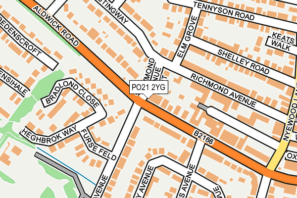 PO21 2YG map - OS OpenMap – Local (Ordnance Survey) PO21 2YG map - OS OpenMap – Local (Ordnance Survey)