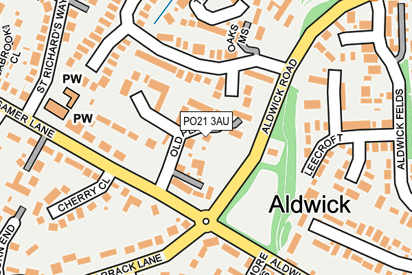 PO21 3AU map - OS OpenMap – Local (Ordnance Survey)