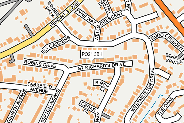 PO21 3BH map - OS OpenMap – Local (Ordnance Survey) PO21 3BH map - OS OpenMap – Local (Ordnance Survey)