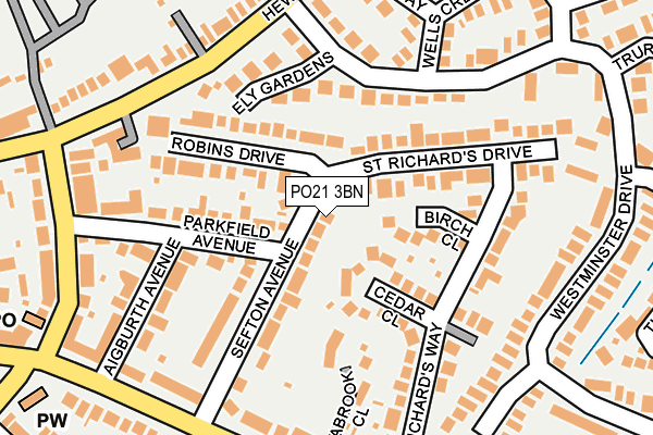 PO21 3BN map - OS OpenMap – Local (Ordnance Survey) PO21 3BN map - OS OpenMap – Local (Ordnance Survey)