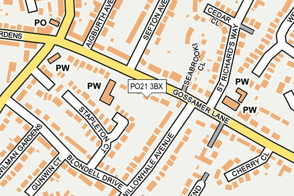 PO21 3BX map - OS OpenMap – Local (Ordnance Survey) PO21 3BX map - OS OpenMap – Local (Ordnance Survey)