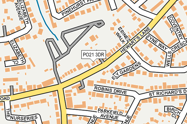 PO21 3DR map - OS OpenMap – Local (Ordnance Survey) PO21 3DR map - OS OpenMap – Local (Ordnance Survey)