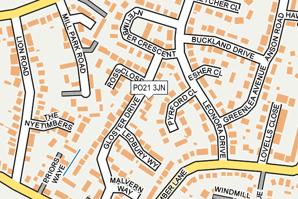 PO21 3JN map - OS OpenMap – Local (Ordnance Survey) PO21 3JN map - OS OpenMap – Local (Ordnance Survey)