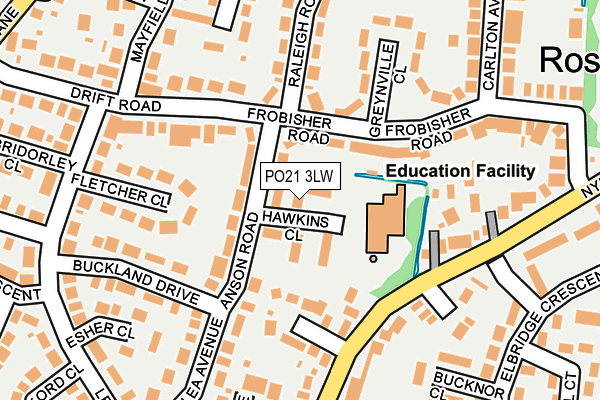 PO21 3LW map - OS OpenMap – Local (Ordnance Survey) PO21 3LW map - OS OpenMap – Local (Ordnance Survey)