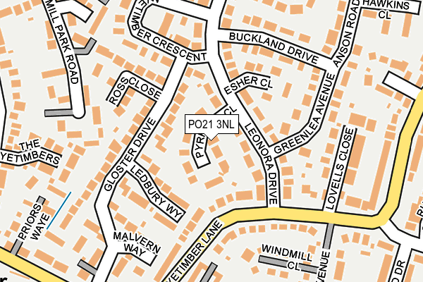 PO21 3NL map - OS OpenMap – Local (Ordnance Survey) PO21 3NL map - OS OpenMap – Local (Ordnance Survey)