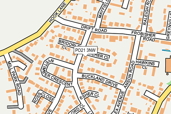 PO21 3NW map - OS OpenMap – Local (Ordnance Survey) PO21 3NW map - OS OpenMap – Local (Ordnance Survey)
