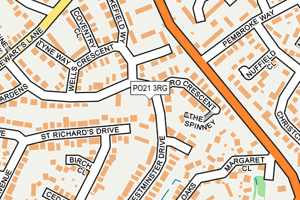PO21 3RG map - OS OpenMap – Local (Ordnance Survey) PO21 3RG map - OS OpenMap – Local (Ordnance Survey)