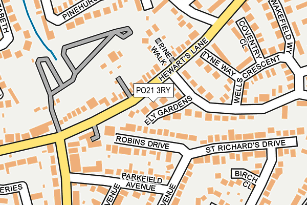 PO21 3RY map - OS OpenMap – Local (Ordnance Survey) PO21 3RY map - OS OpenMap – Local (Ordnance Survey)