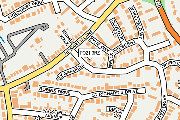 PO21 3RZ map - OS OpenMap – Local (Ordnance Survey) PO21 3RZ map - OS OpenMap – Local (Ordnance Survey)