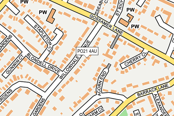 PO21 4AU map - OS OpenMap – Local (Ordnance Survey) PO21 4AU map - OS OpenMap – Local (Ordnance Survey)