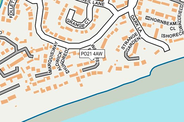 PO21 4AW map - OS OpenMap – Local (Ordnance Survey) PO21 4AW map - OS OpenMap – Local (Ordnance Survey)