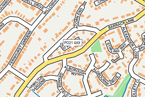 PO21 4AX map - OS OpenMap – Local (Ordnance Survey) PO21 4AX map - OS OpenMap – Local (Ordnance Survey)