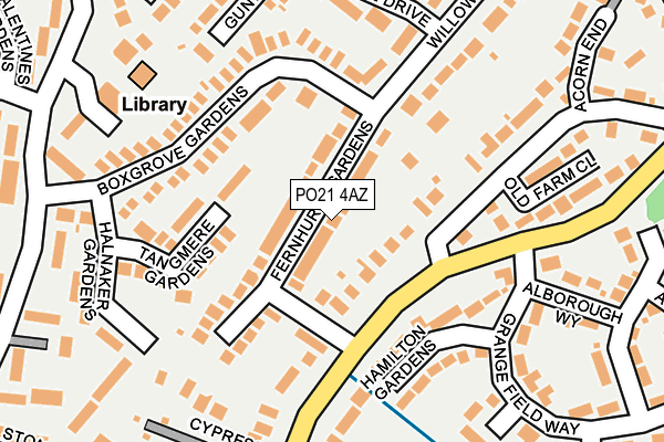 PO21 4AZ map - OS OpenMap – Local (Ordnance Survey) PO21 4AZ map - OS OpenMap – Local (Ordnance Survey)