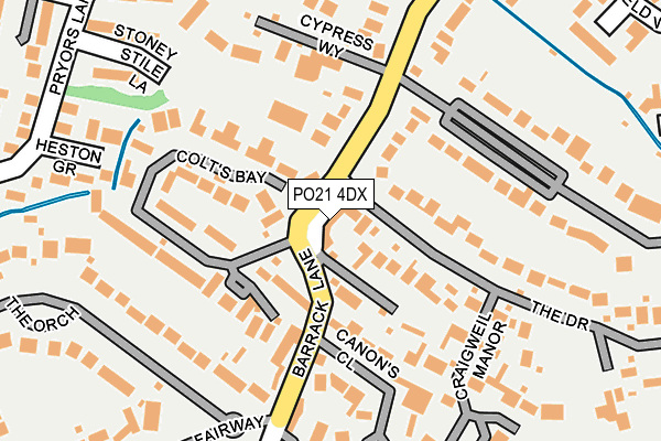 PO21 4DX map - OS OpenMap – Local (Ordnance Survey)
