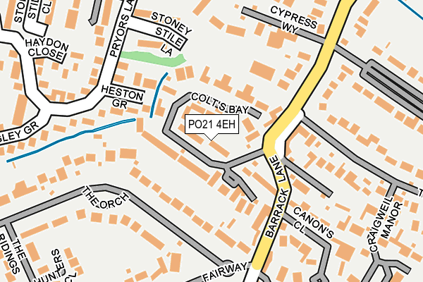 PO21 4EH map - OS OpenMap – Local (Ordnance Survey) PO21 4EH map - OS OpenMap – Local (Ordnance Survey)