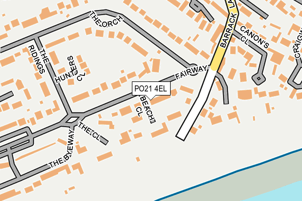 PO21 4EL map - OS OpenMap – Local (Ordnance Survey) PO21 4EL map - OS OpenMap – Local (Ordnance Survey)