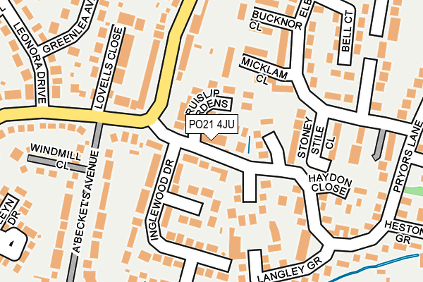 PO21 4JU map - OS OpenMap – Local (Ordnance Survey) PO21 4JU map - OS OpenMap – Local (Ordnance Survey)