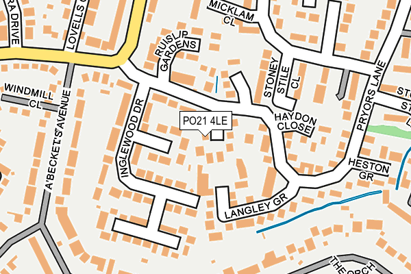 PO21 4LE map - OS OpenMap – Local (Ordnance Survey) PO21 4LE map - OS OpenMap – Local (Ordnance Survey)