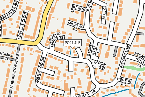 PO21 4LF map - OS OpenMap – Local (Ordnance Survey) PO21 4LF map - OS OpenMap – Local (Ordnance Survey)