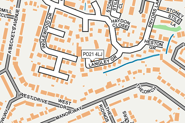 PO21 4LJ map - OS OpenMap – Local (Ordnance Survey) PO21 4LJ map - OS OpenMap – Local (Ordnance Survey)