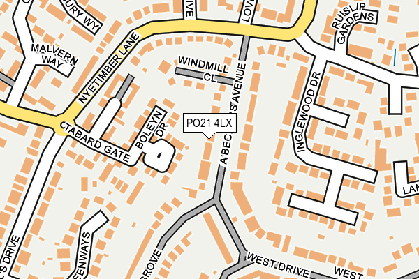 PO21 4LX map - OS OpenMap – Local (Ordnance Survey) PO21 4LX map - OS OpenMap – Local (Ordnance Survey)