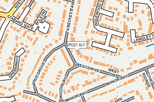 PO21 4LY map - OS OpenMap – Local (Ordnance Survey) PO21 4LY map - OS OpenMap – Local (Ordnance Survey)