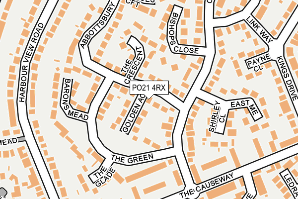 PO21 4RX map - OS OpenMap – Local (Ordnance Survey) PO21 4RX map - OS OpenMap – Local (Ordnance Survey)