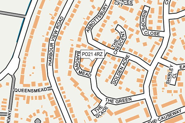 PO21 4RZ map - OS OpenMap – Local (Ordnance Survey) PO21 4RZ map - OS OpenMap – Local (Ordnance Survey)
