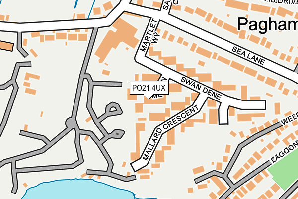 PO21 4UX map - OS OpenMap – Local (Ordnance Survey)