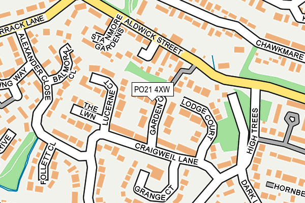 PO21 4XW map - OS OpenMap – Local (Ordnance Survey) PO21 4XW map - OS OpenMap – Local (Ordnance Survey)