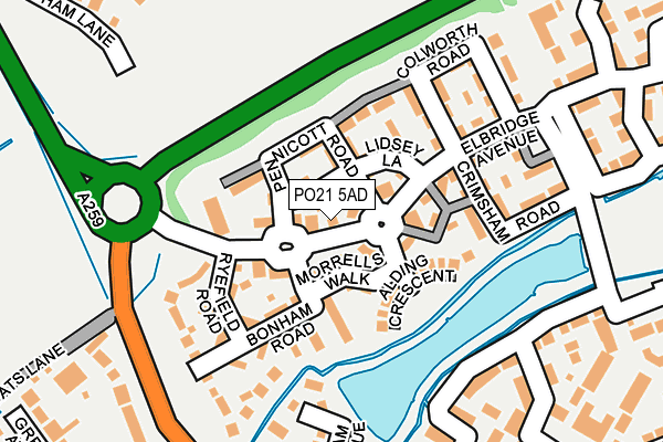 PO21 5AD map - OS OpenMap – Local (Ordnance Survey) PO21 5AD map - OS OpenMap – Local (Ordnance Survey)