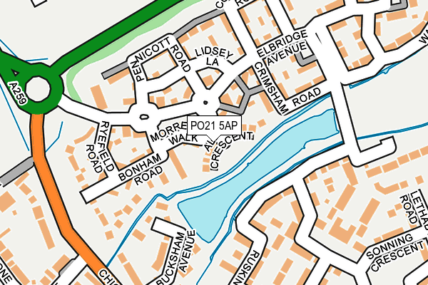 PO21 5AP map - OS OpenMap – Local (Ordnance Survey) PO21 5AP map - OS OpenMap – Local (Ordnance Survey)