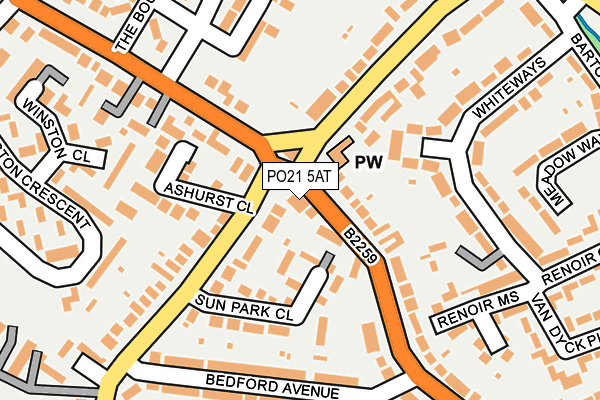 PO21 5AT map - OS OpenMap – Local (Ordnance Survey) PO21 5AT map - OS OpenMap – Local (Ordnance Survey)