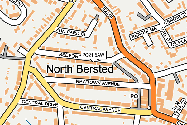 PO21 5AW map - OS OpenMap – Local (Ordnance Survey) PO21 5AW map - OS OpenMap – Local (Ordnance Survey)