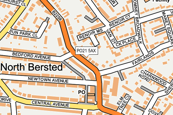 PO21 5AX map - OS OpenMap – Local (Ordnance Survey) PO21 5AX map - OS OpenMap – Local (Ordnance Survey)