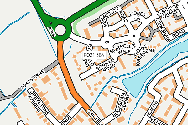 PO21 5BN map - OS OpenMap – Local (Ordnance Survey) PO21 5BN map - OS OpenMap – Local (Ordnance Survey)