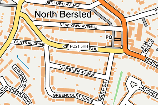 PO21 5HH map - OS OpenMap – Local (Ordnance Survey) PO21 5HH map - OS OpenMap – Local (Ordnance Survey)