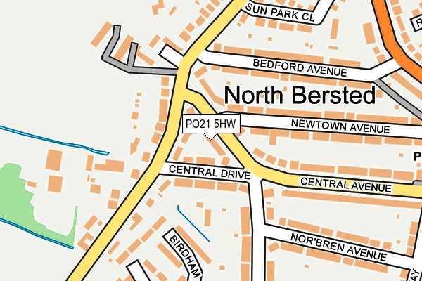 PO21 5HW map - OS OpenMap – Local (Ordnance Survey) PO21 5HW map - OS OpenMap – Local (Ordnance Survey)