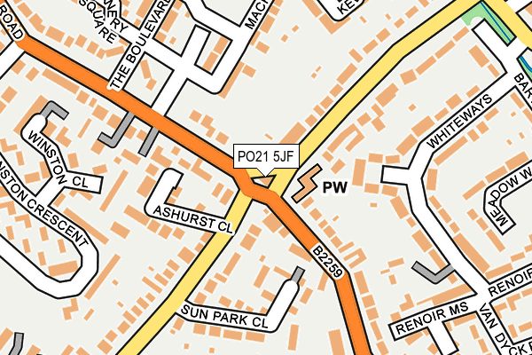 PO21 5JF map - OS OpenMap – Local (Ordnance Survey) PO21 5JF map - OS OpenMap – Local (Ordnance Survey)