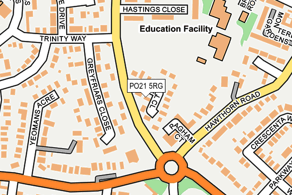 PO21 5RG map - OS OpenMap – Local (Ordnance Survey) PO21 5RG map - OS OpenMap – Local (Ordnance Survey)