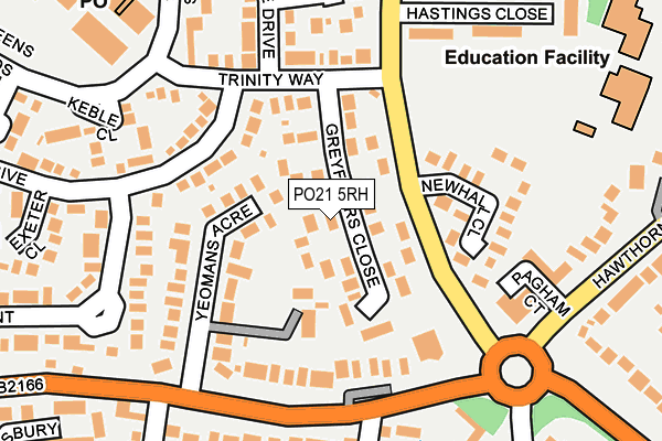 PO21 5RH map - OS OpenMap – Local (Ordnance Survey) PO21 5RH map - OS OpenMap – Local (Ordnance Survey)