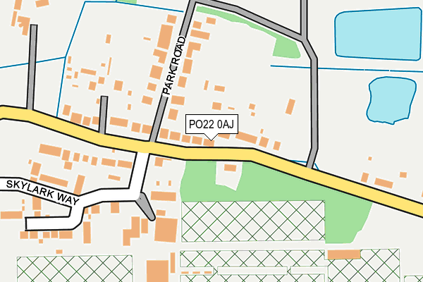 PO22 0AJ map - OS OpenMap – Local (Ordnance Survey)