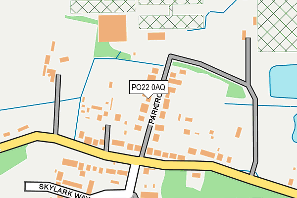 PO22 0AQ map - OS OpenMap – Local (Ordnance Survey)